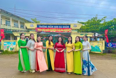 Sôi nổi thao giảng và hưởng ứng Tuần lễ áo dài chào mừng ngày Quốc tế phụ nữ 8/3 tại trường Mầm Non Ba Khâm